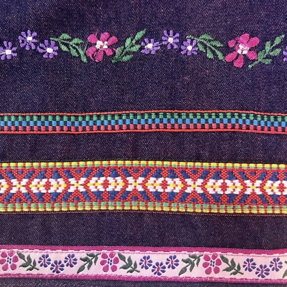 VTG Agapo Maxi Dress Women’s Size Small Purple Floral Embroidered Sleeveless - Picture 8 of 9